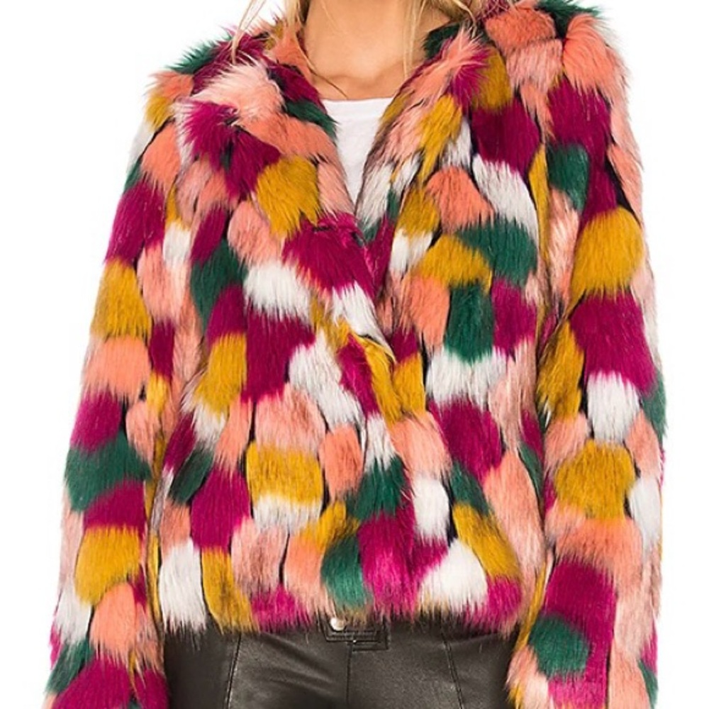 Milly Minis Faux Fur Multicolor Jacket coat
